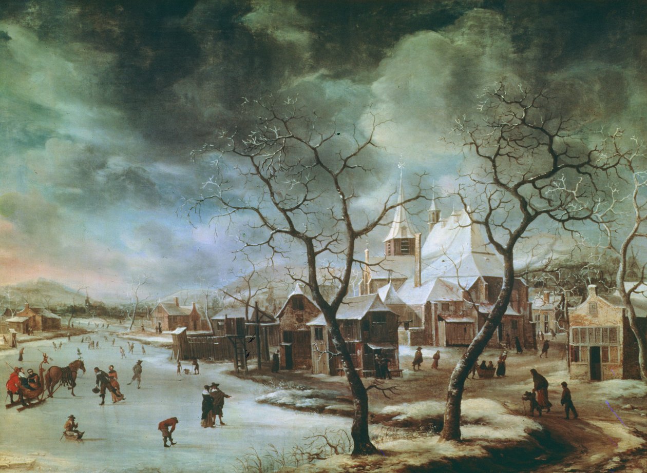 Scena zimowa (panel) autorstwa Jan Abrahamsz. Beerstraten