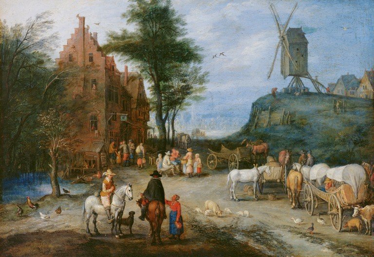 Dorfstraße autorstwa Jan the Elder Brueghel