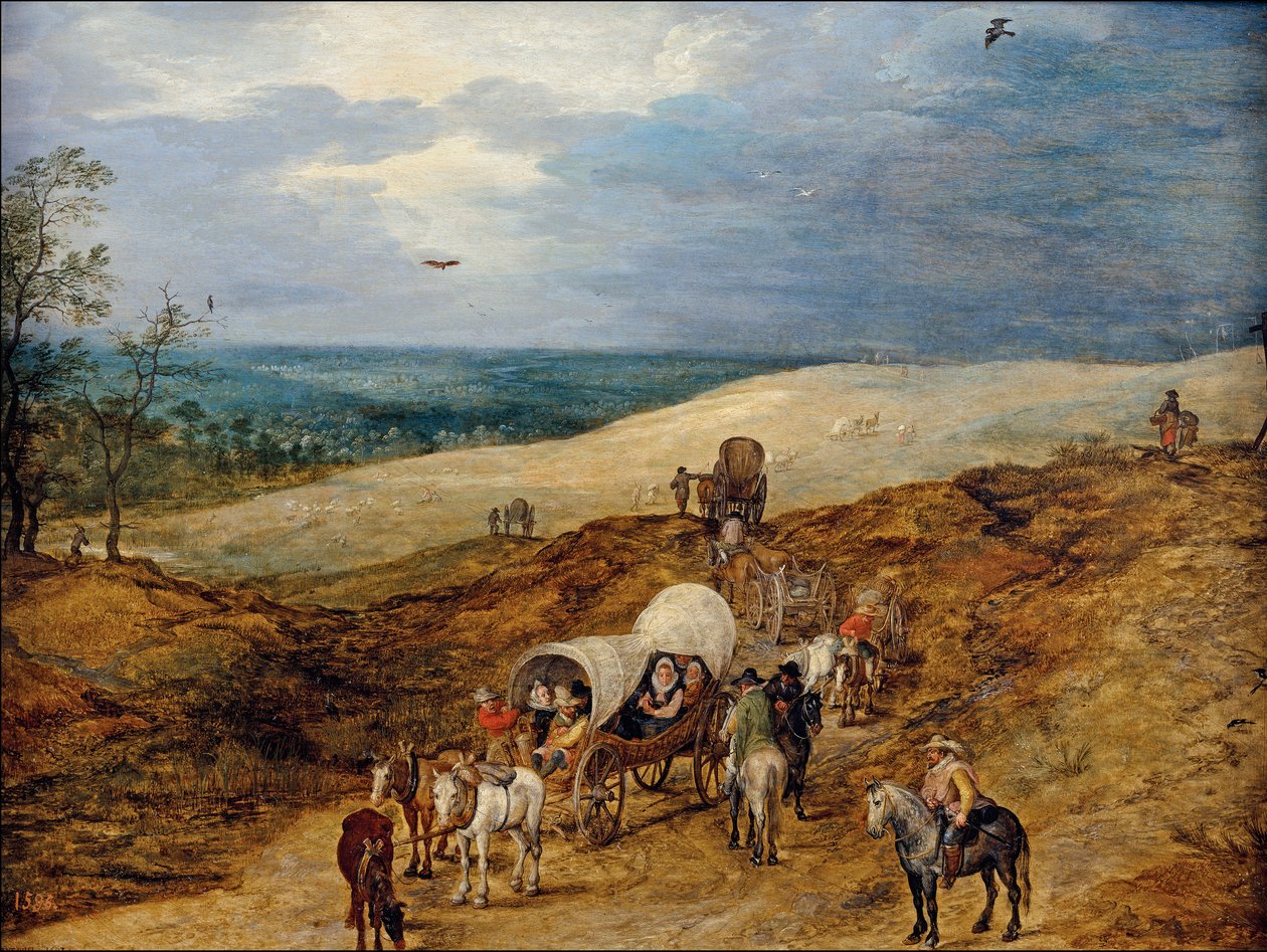 Krajobraz z samochodami autorstwa Jan the Elder Brueghel