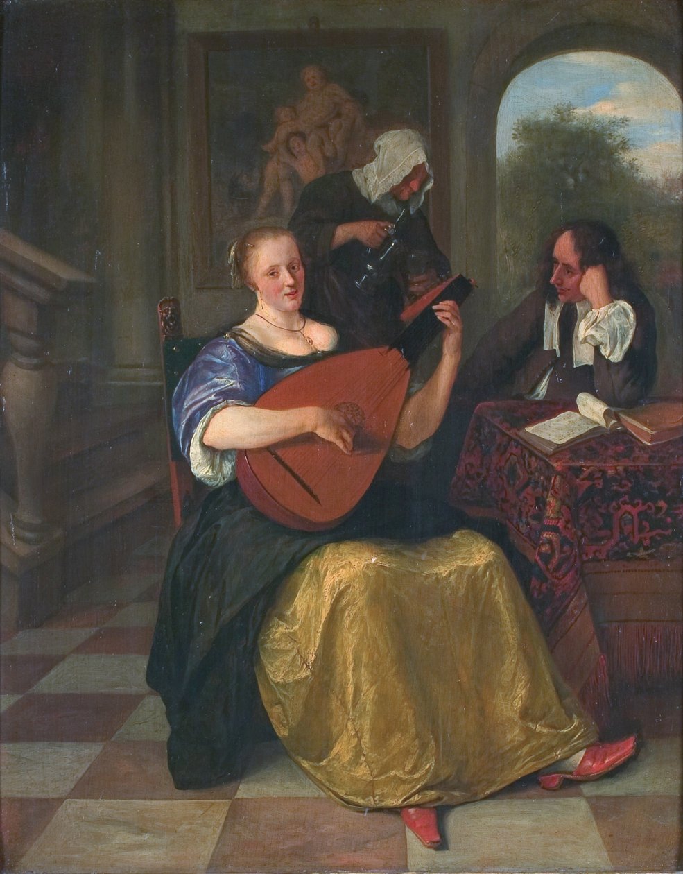 grający na lutni autorstwa Jan Havickszoon Steen