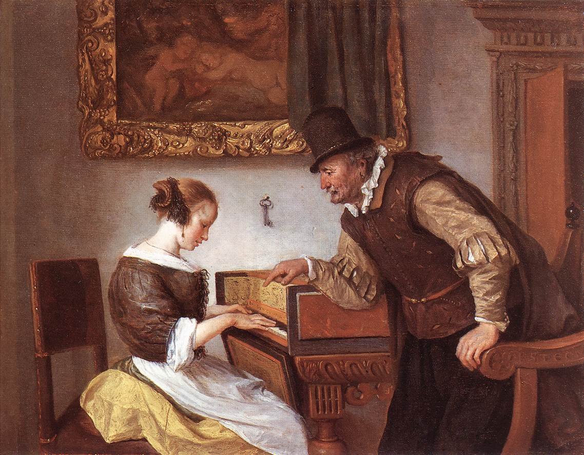 Lekcja klawesynu autorstwa Jan Havickszoon Steen