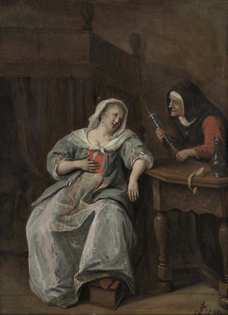 Chora kobieta autorstwa Jan Havickszoon Steen