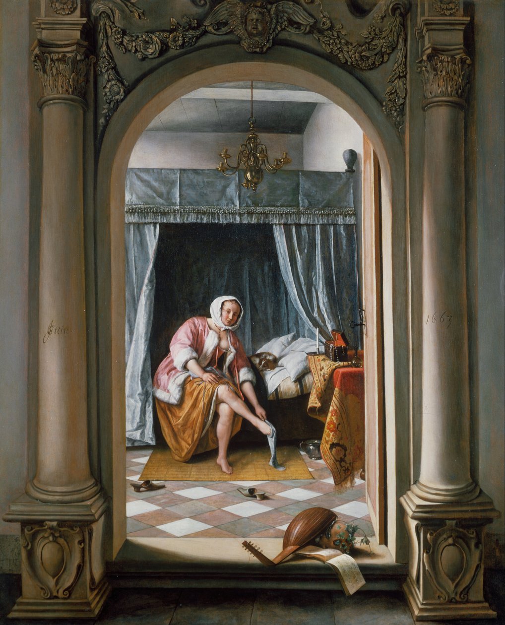 Kobieta w toalecie autorstwa Jan Havickszoon Steen