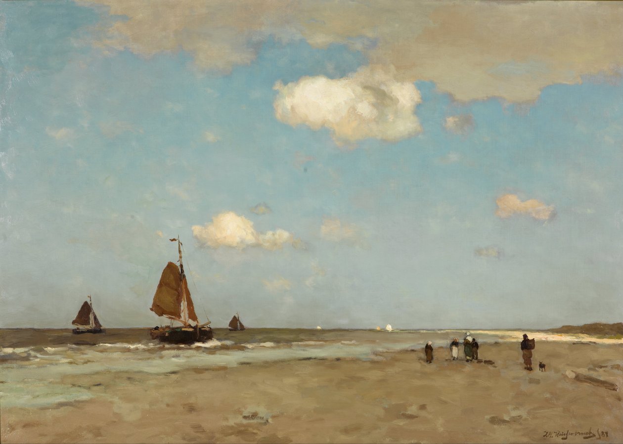 Scena na plaży autorstwa Jan Hendrik Weissenbruch