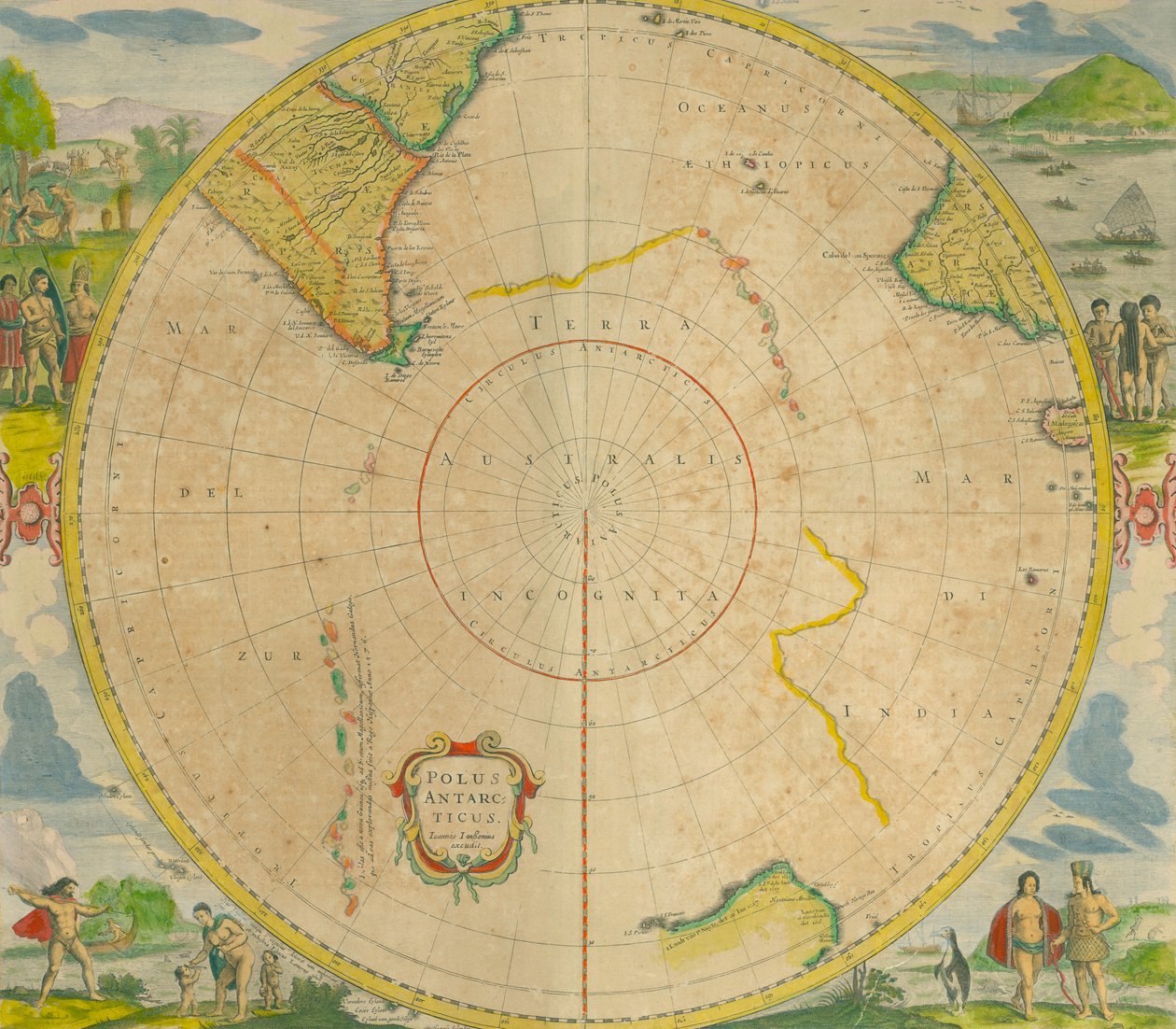 Polus Antarktyda, 1656 autorstwa Jan Janssonius