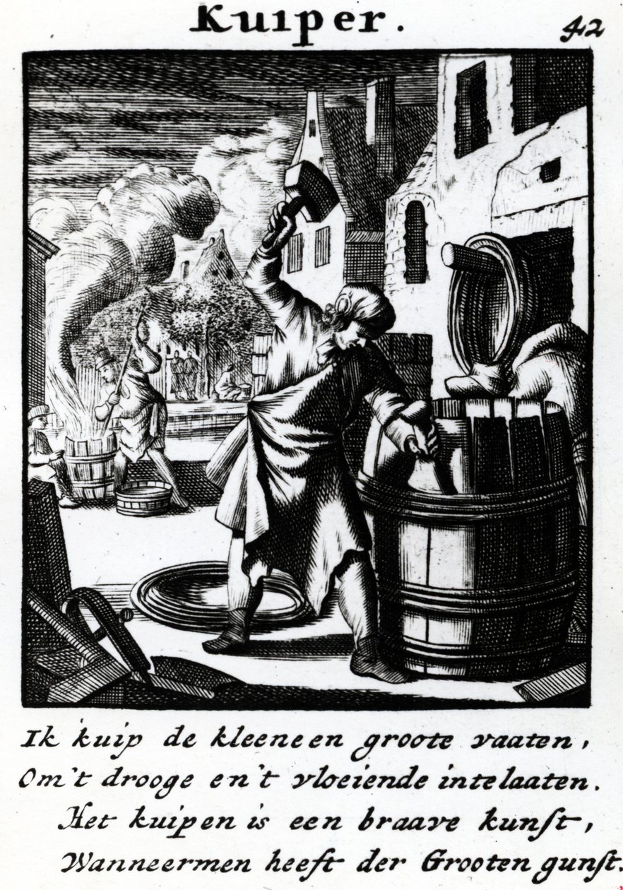 Cooper, z „Księgi zawodów”, wydanej w 1694 r. autorstwa Jan Luyken
