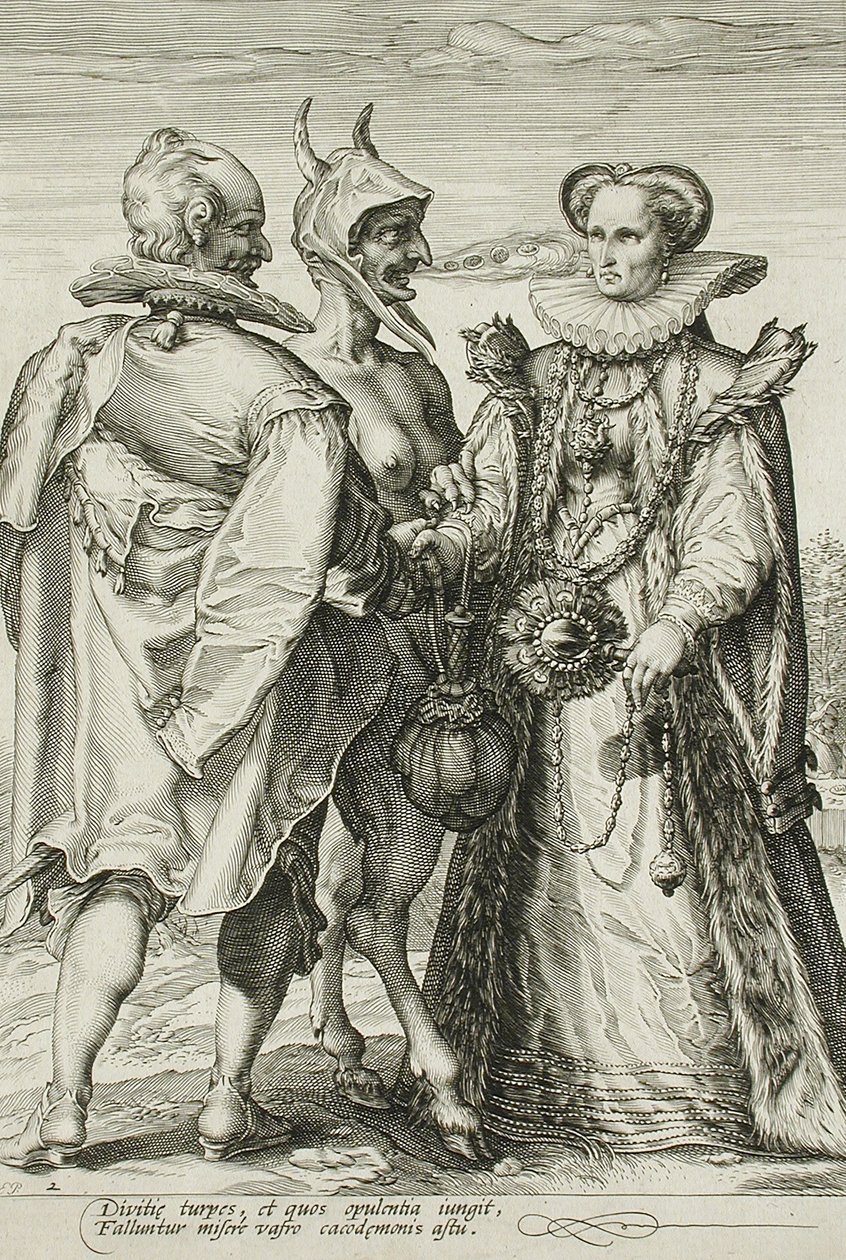 Małżeństwo za pieniądze, płyta 2 Trylogii małżeństwa, c.1594 autorstwa Jan Saenredam