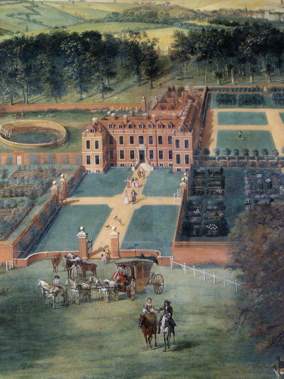 Fragment Cheveley Park, 1671 olej na płótnie autorstwa Jan Siberechts