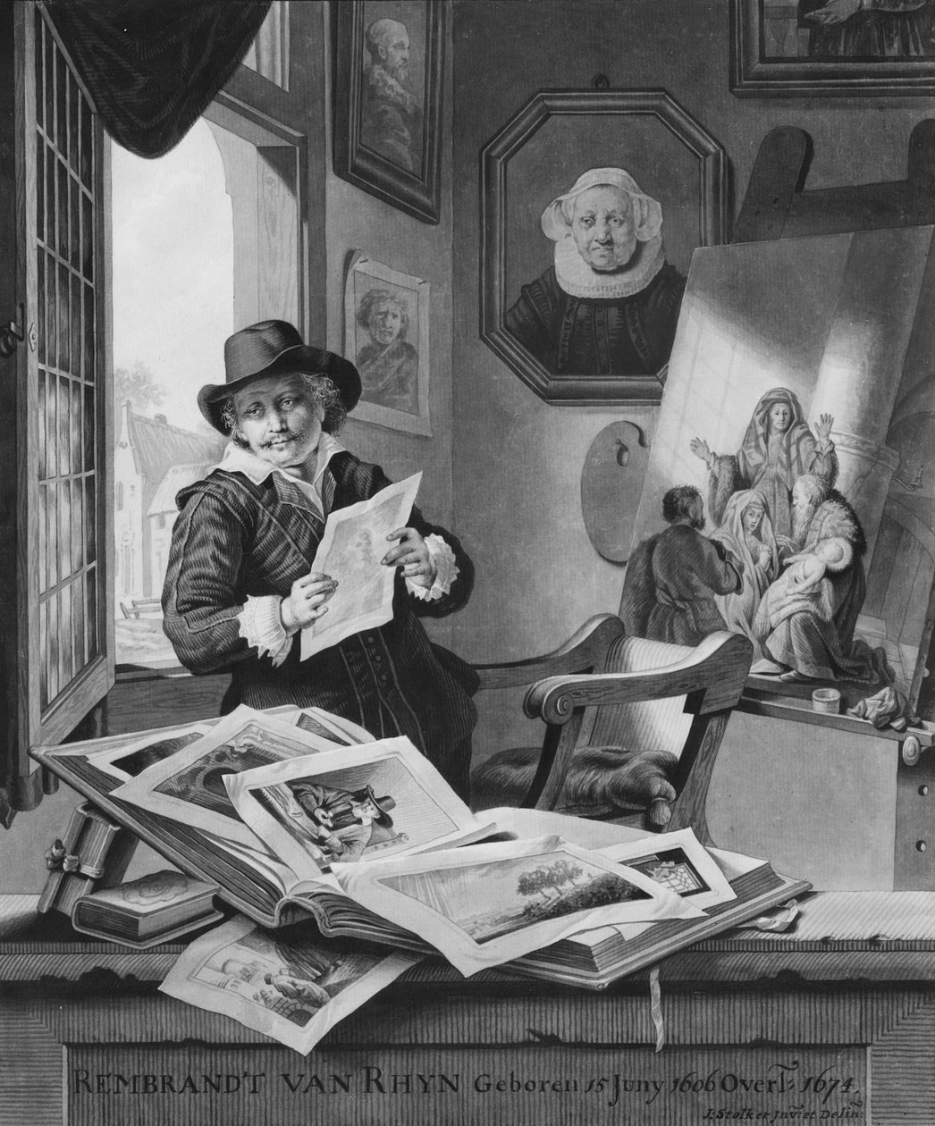 Rembrandt w swojej pracowni autorstwa Jan Stolker