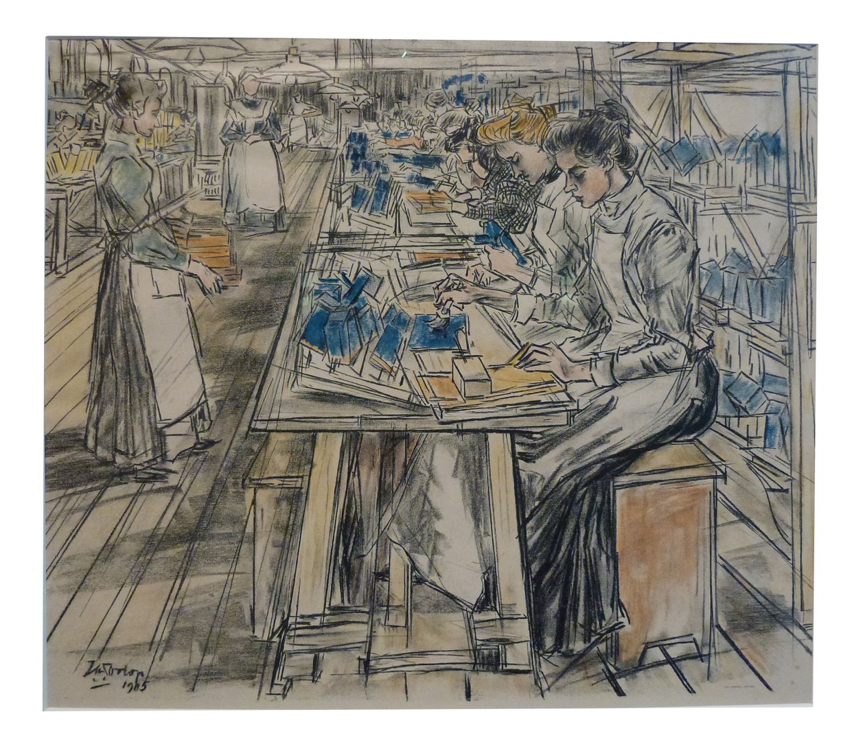 Kokerpasterij 1 z 12 litografii, które Toorop wykonał na temat produkcji świec autorstwa Jan Toorop