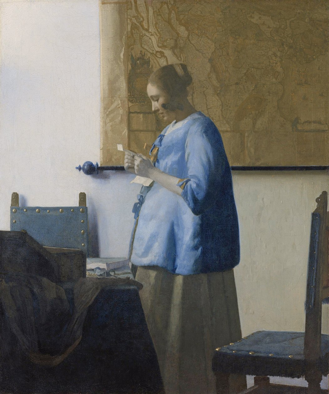 Kobieta czytająca list, c.1662-63 autorstwa Jan Vermeer van Delft