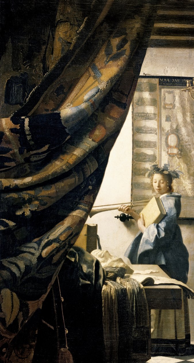 Pracownia Artystów, ok. 1665-66 olej na płótnie, detal z 408 autorstwa Jan Vermeer van Delft