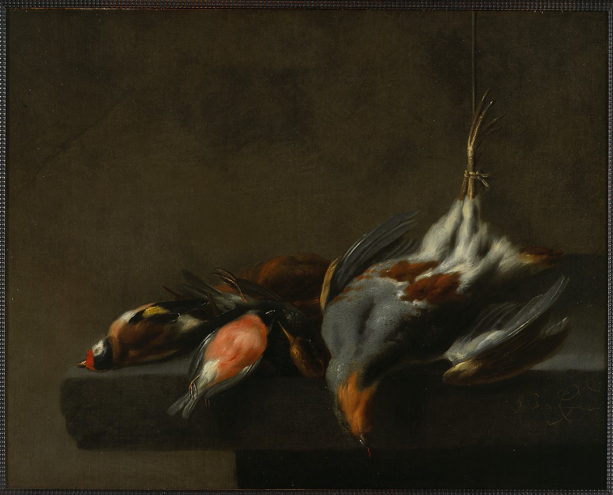 Martwa natura martwych ptaków, c.1660 autorstwa Jan Vonck