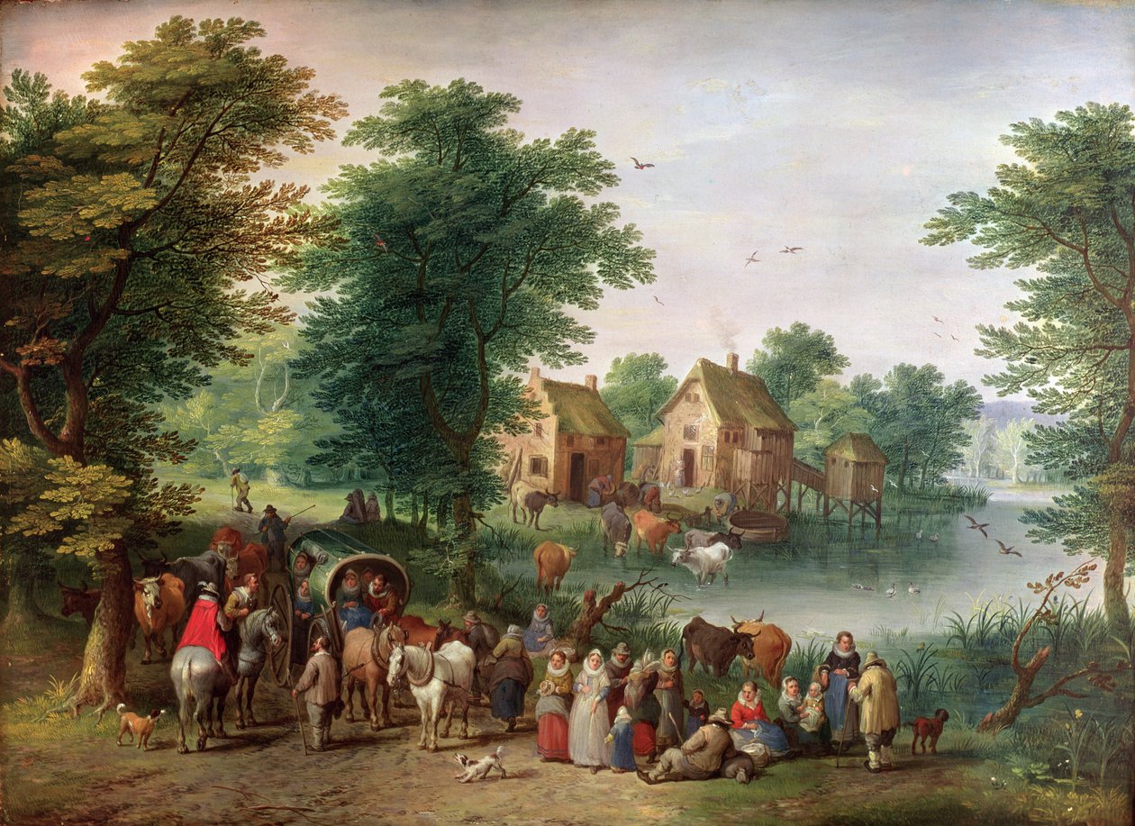 Jarmark, (olej na drewnie) autorstwa Jan the Elder Brueghel