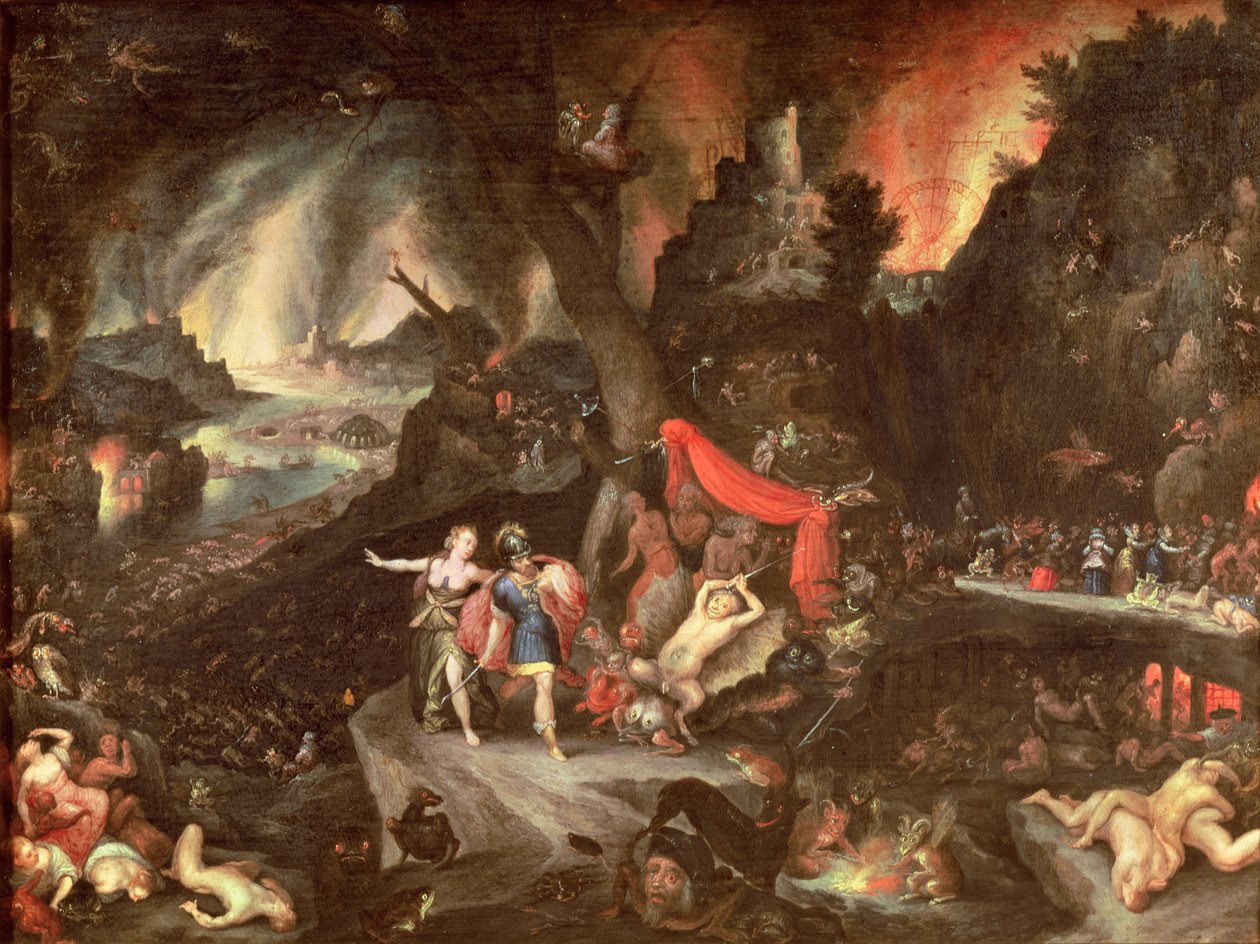Eneasz w podziemiach, ok. 1630 (olej na miedzi) autorstwa Jan the Elder Brueghel