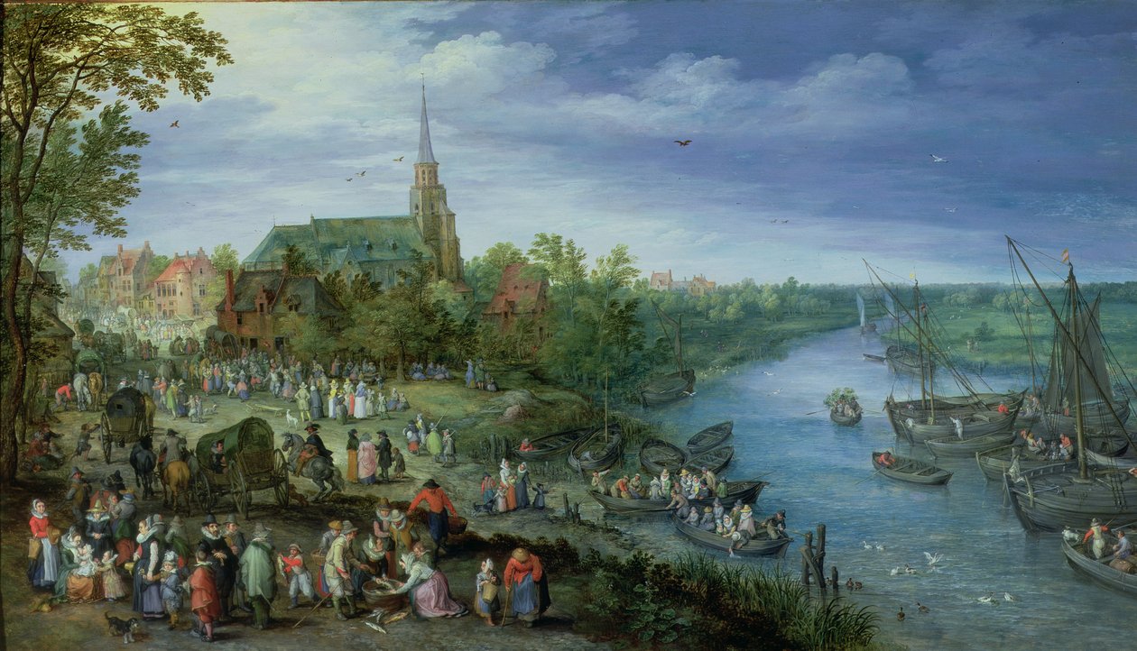 Doroczny Jarmark Parafialny w Schelle, 1614 autorstwa Jan the Elder Brueghel