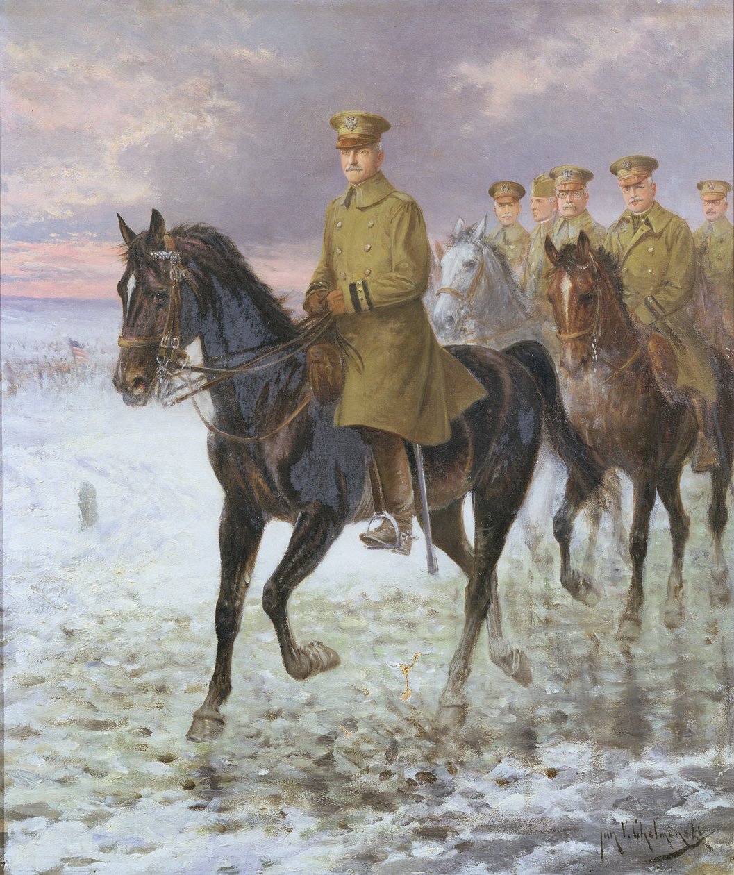 Generał John J. Pershing (1860-1948) autorstwa Jan van Chelminski