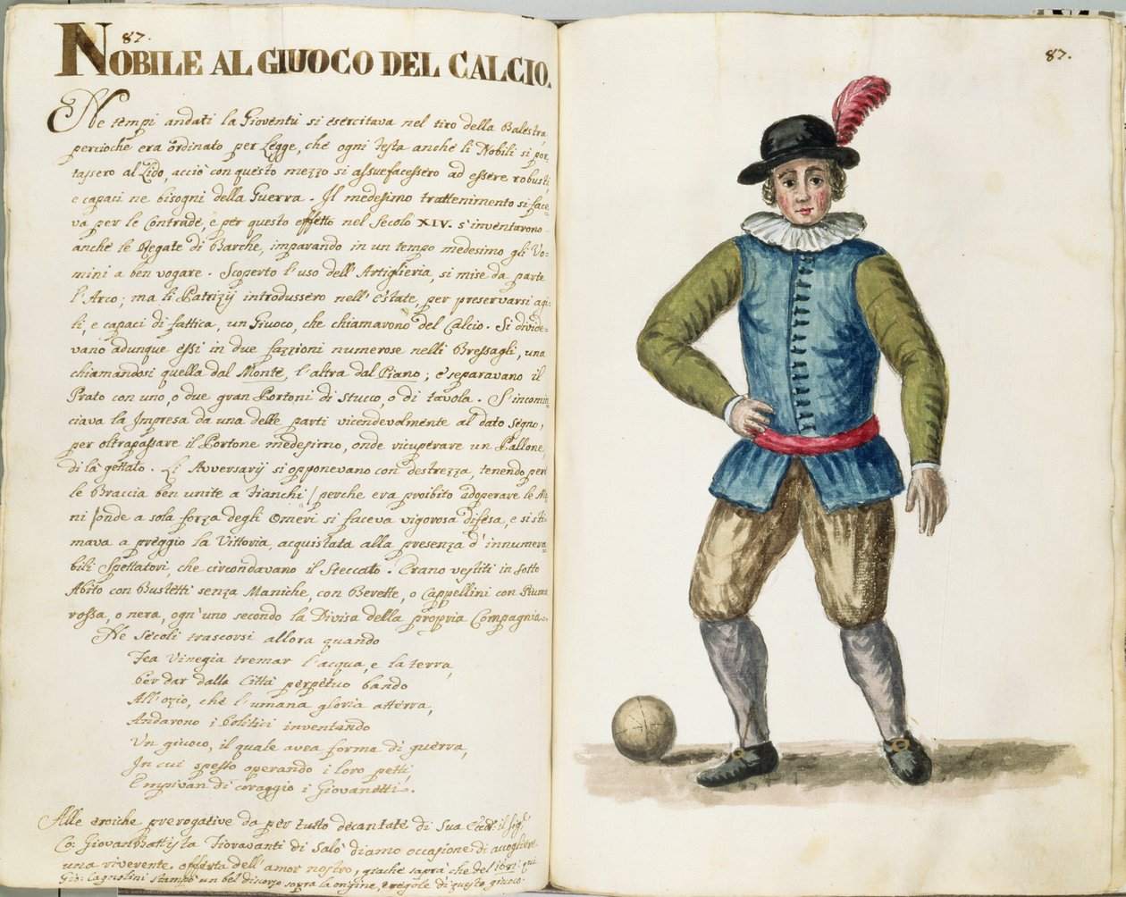 Szlachcic grający w piłkę nożną, wenecki (rękopis) autorstwa Jan van Grevenbroeck