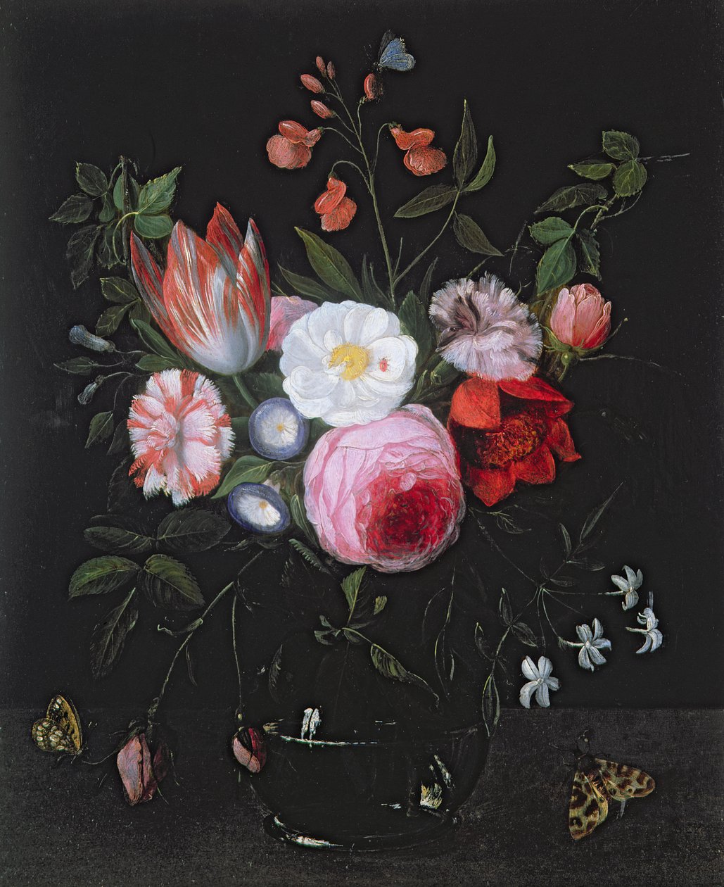 په ګلدان کې د پسرلي ګلونه، د 17 پیړۍ پولی autorstwa Jan van Kessel the Elder