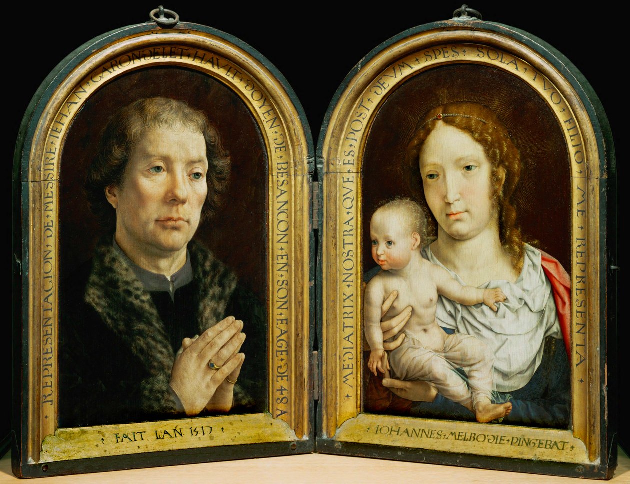 Dyptyk Carondelet. Po lewej: Jean Carondelet ... autorstwa Jan (c.1472 c.1533) Gossaert