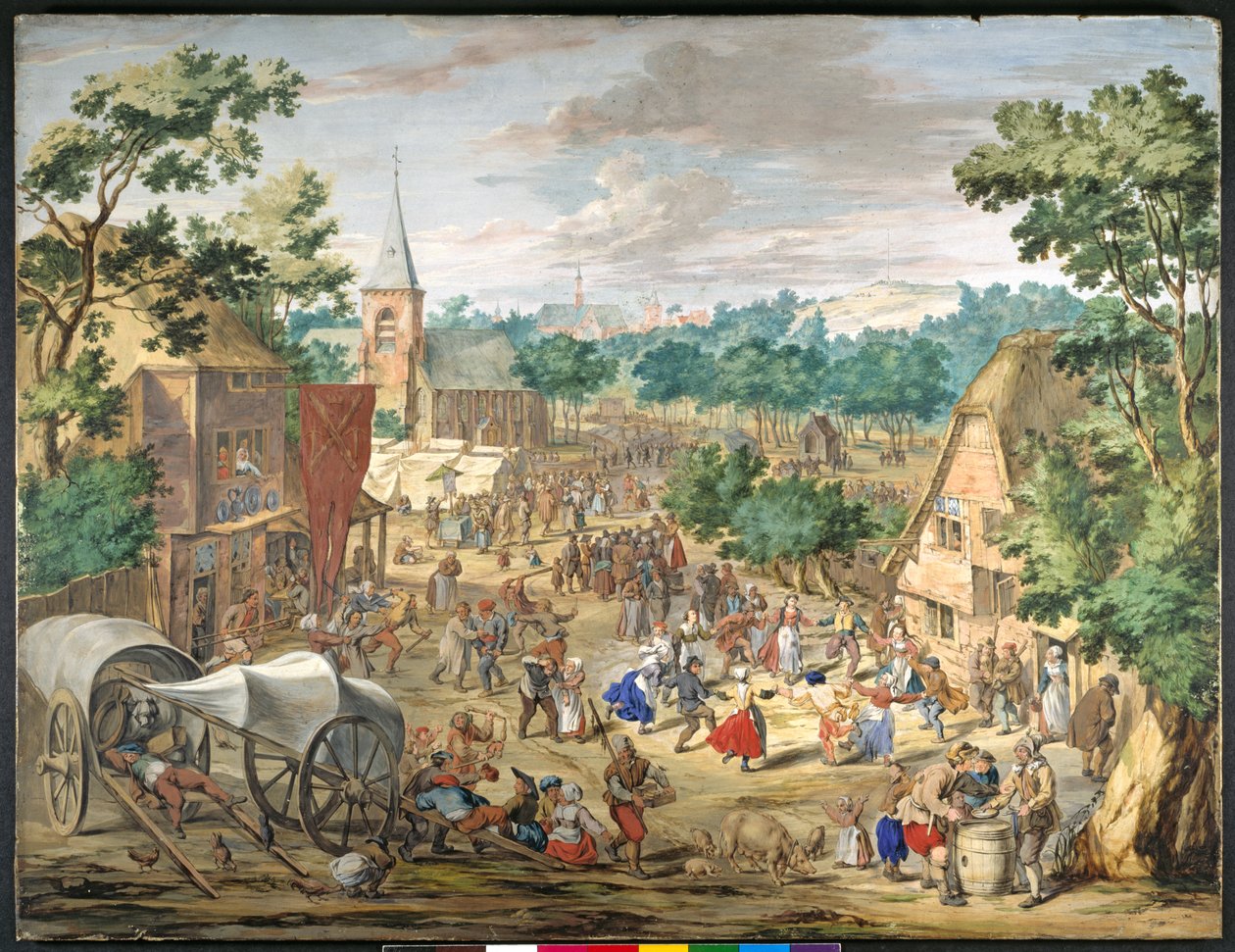 Kermesse (gwasz na papierze) autorstwa Jan (follower of) Brueghel