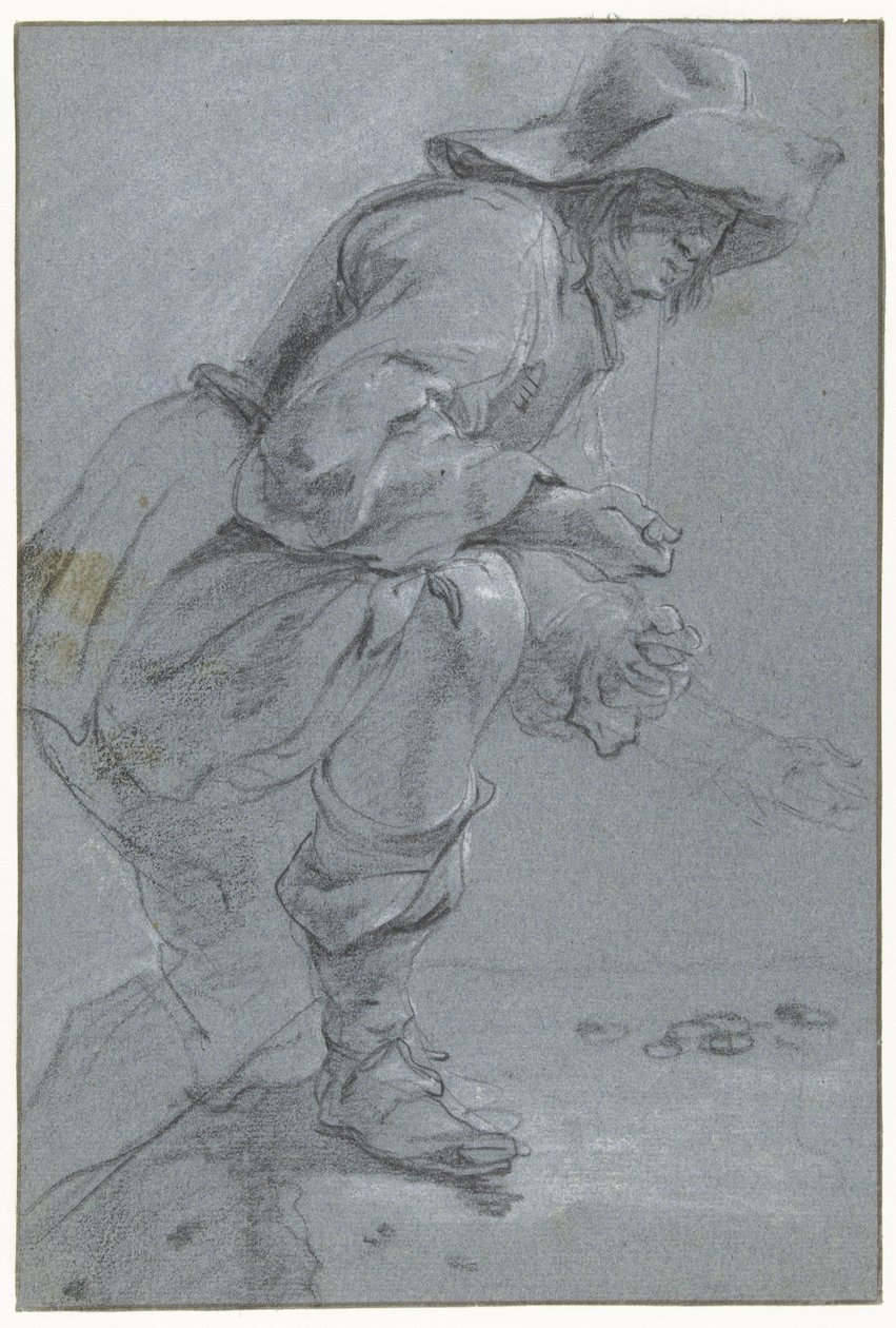 Mężczyzna grający w „Koten” autorstwa Jan Baptist Weenix