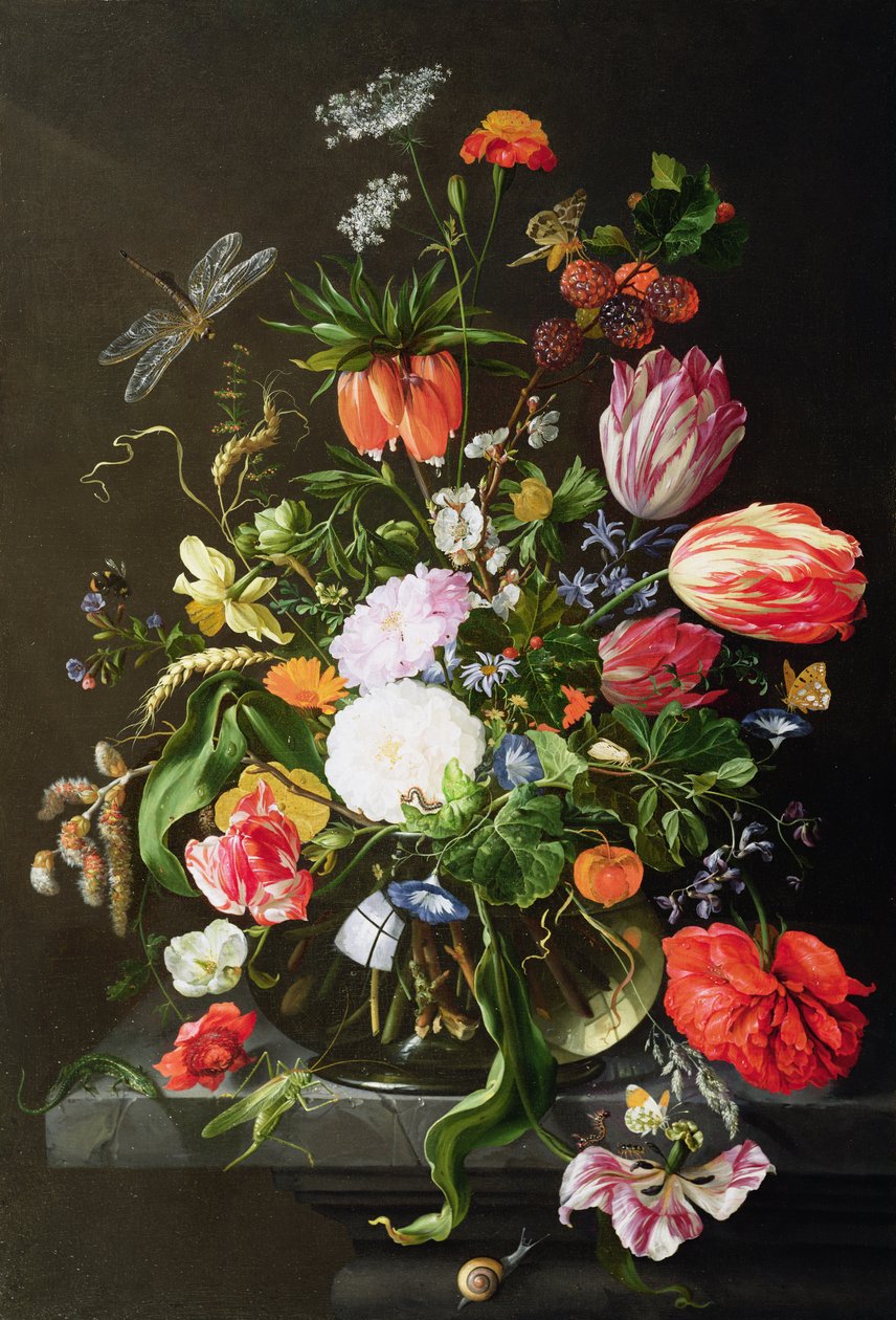 Martwa natura kwiatów autorstwa Jan Davidsz de Heem