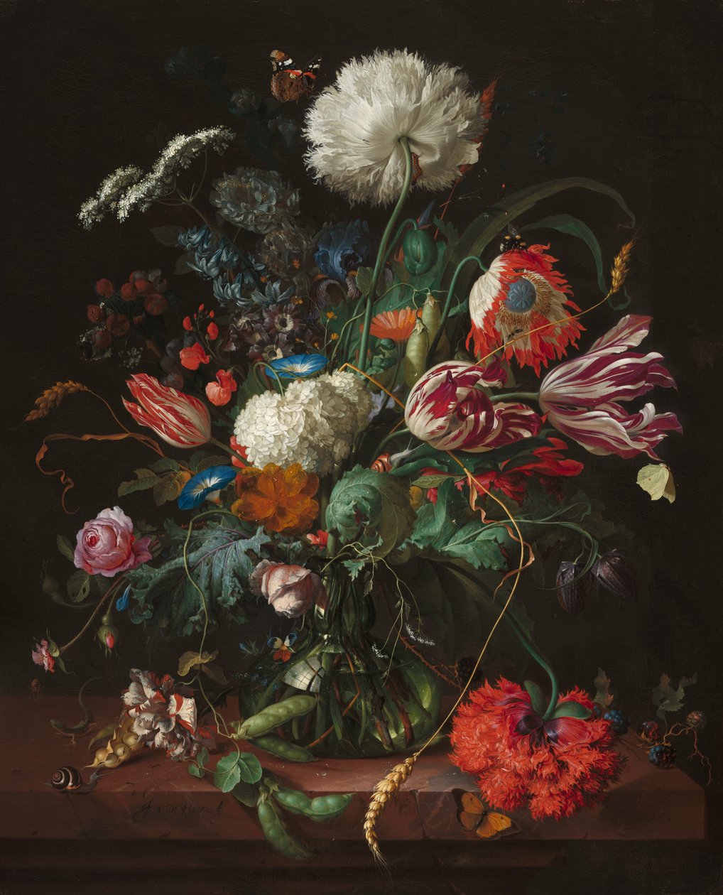 Wazon z kwiatami, ok. 1660. autorstwa Jan Davidsz de Heem