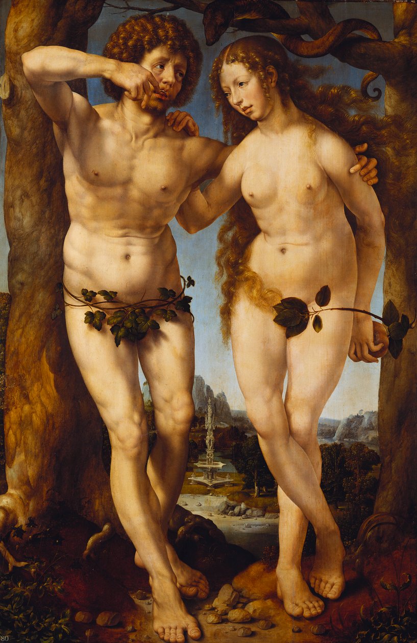 Adam i Ewa autorstwa Jan Gossaert