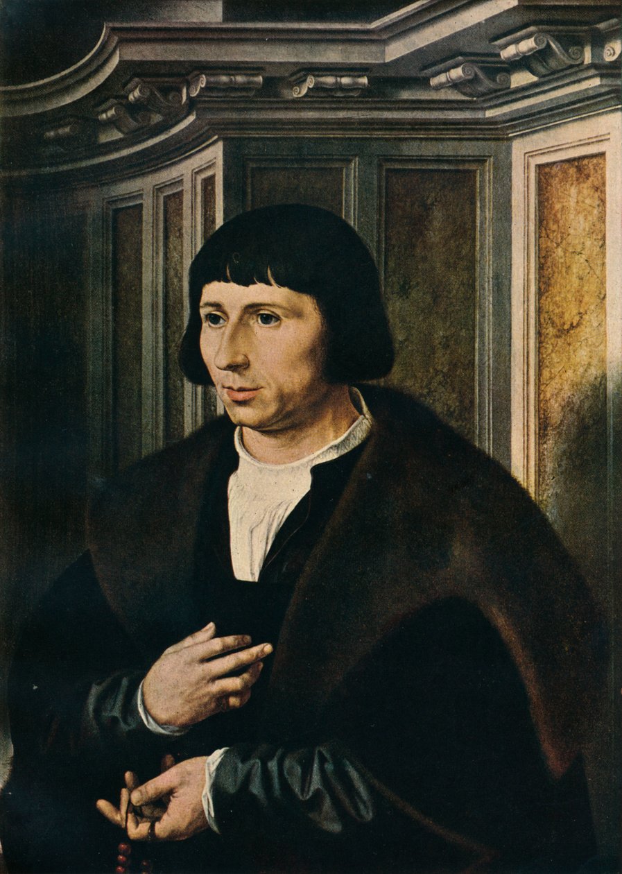 Mężczyzna z różańcem, ok. 1525 autorstwa Jan Gossaert