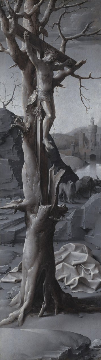 Święty Hieronim Penitent [lewy panel] autorstwa Jan Gossaert