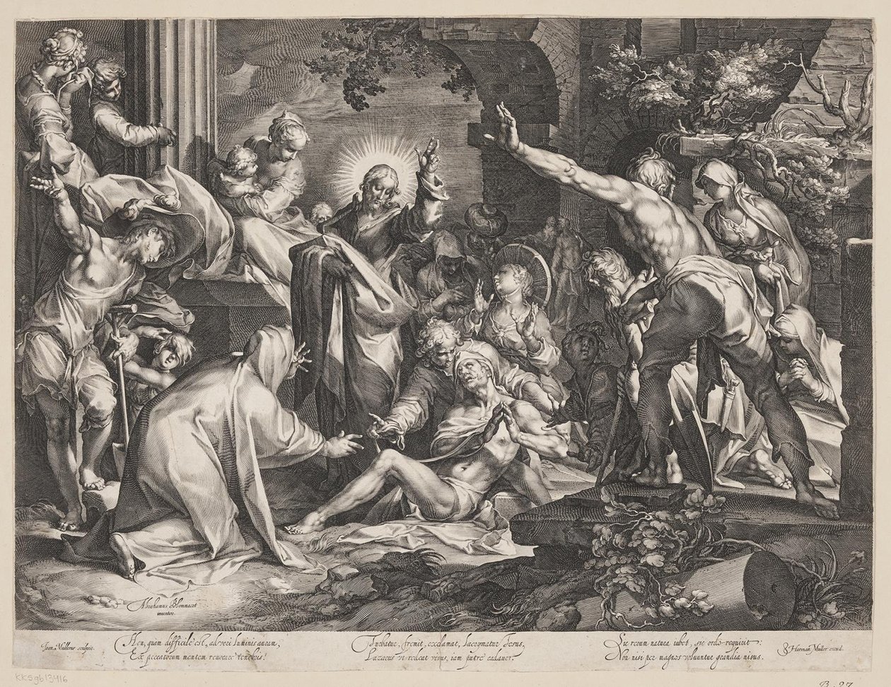 Wskrzeszenie Łazarza autorstwa Jan Harmensz. Muller