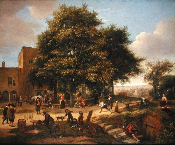 Wiejska karczma z graczami w kręgle autorstwa Jan Havicksz. Steen