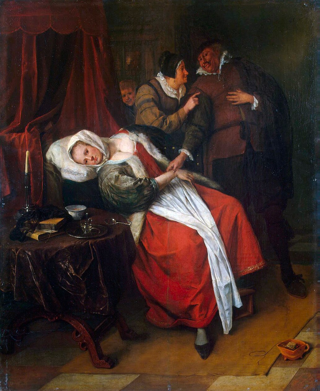 Wizyta lekarska”, ok. 1660. autorstwa Jan Havicksz Steen