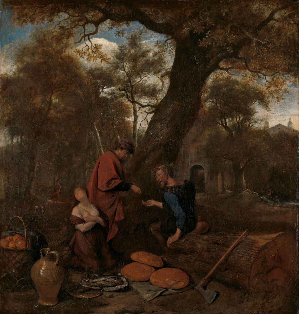 Erysichthon sprzedaje swoją córkę autorstwa Jan Havicksz. Steen