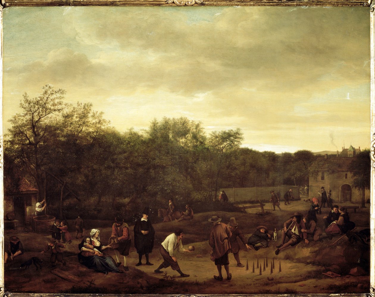 Chłopi grający w piłki w Holandii (malarstwo autorstwa Jan Havicksz. Steen