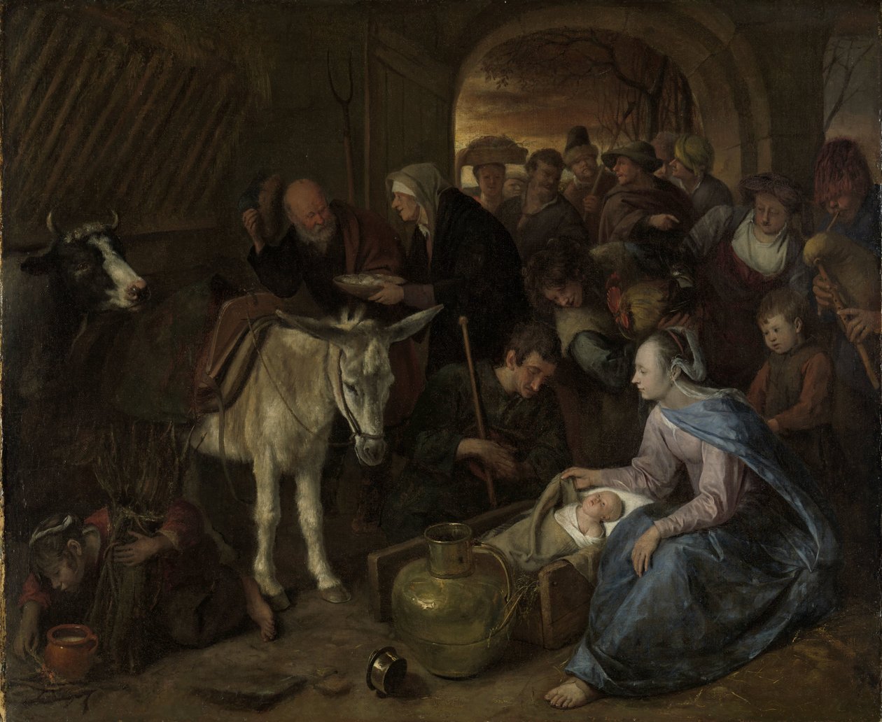 Adoracja pasterzy autorstwa Jan Havicksz. Steen