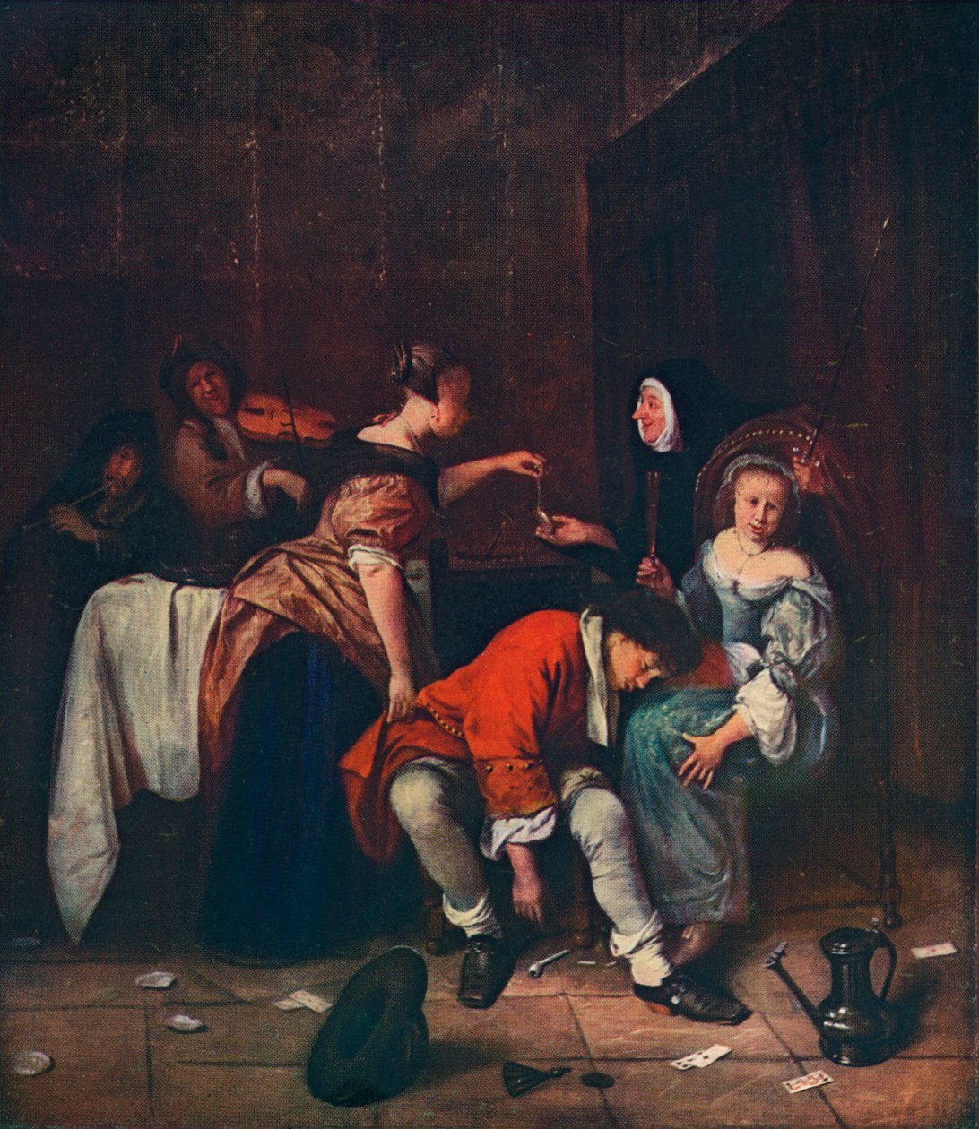 Zła firma, c1665 autorstwa Jan Havickszoon Steen