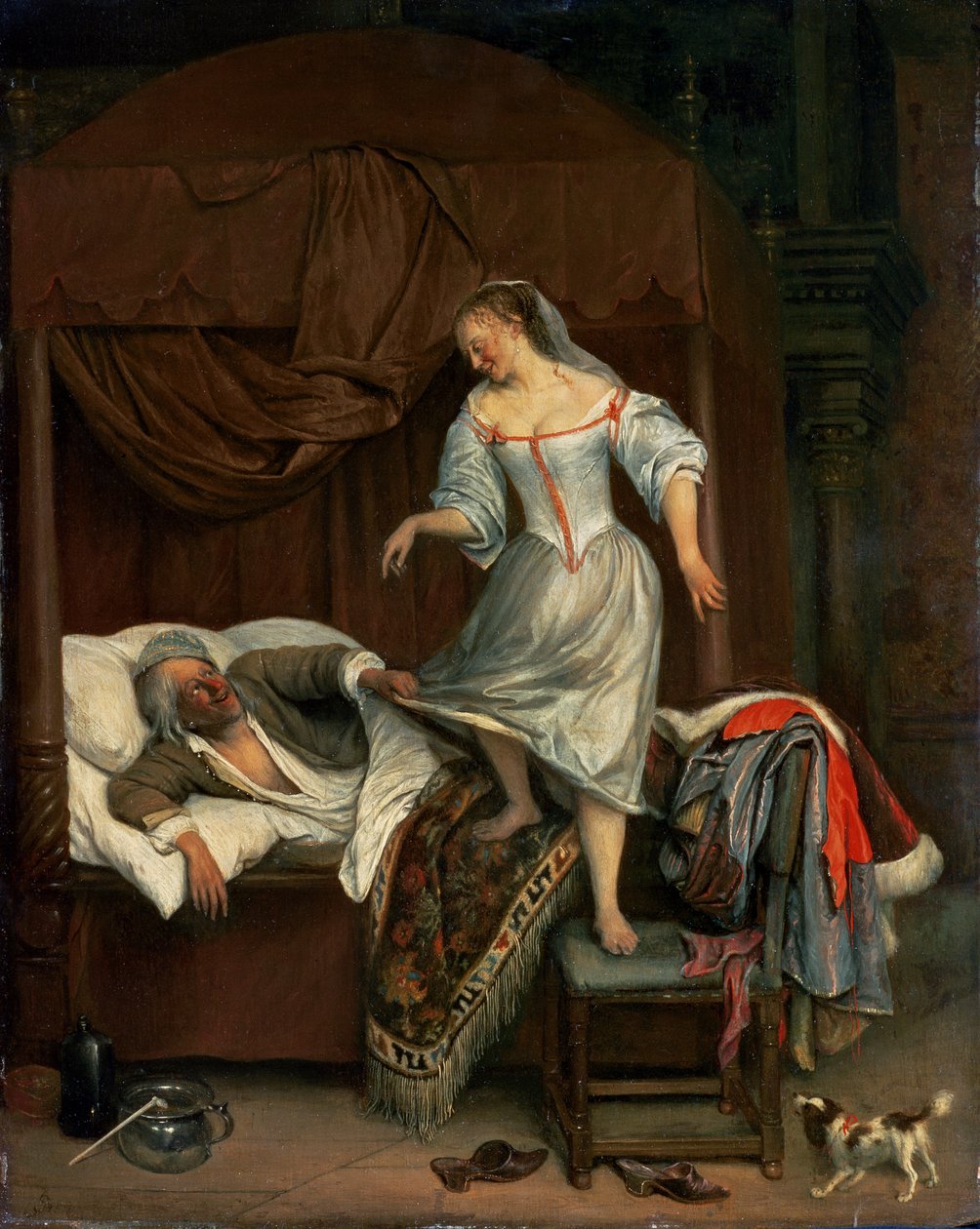 Scena sypialniana (panel) autorstwa Jan Havickszoon Steen