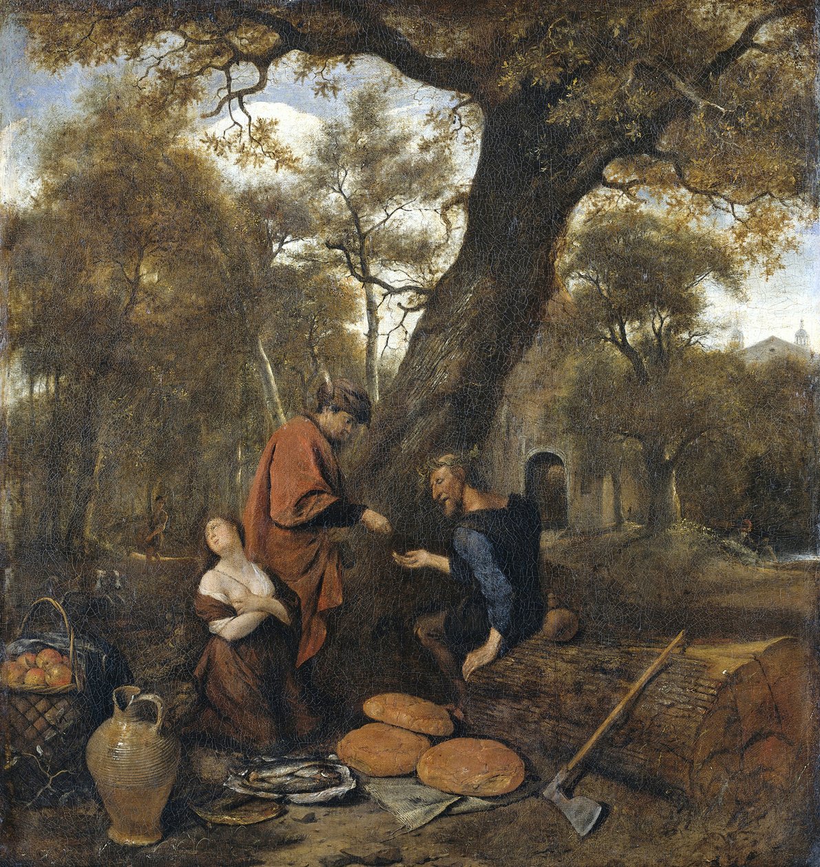 Erysichthon sprzedaje swoją córkę Mestrę, 1660 autorstwa Jan Havickszoon Steen