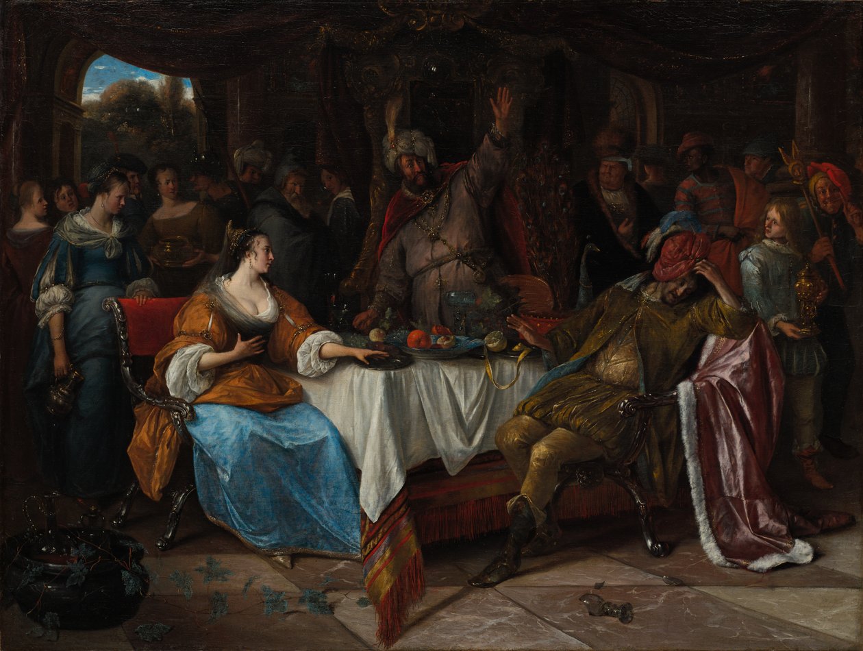 Estery, Aswerusa i Hamana, ok. 1930 r. 1668. autorstwa Jan Havickszoon Steen
