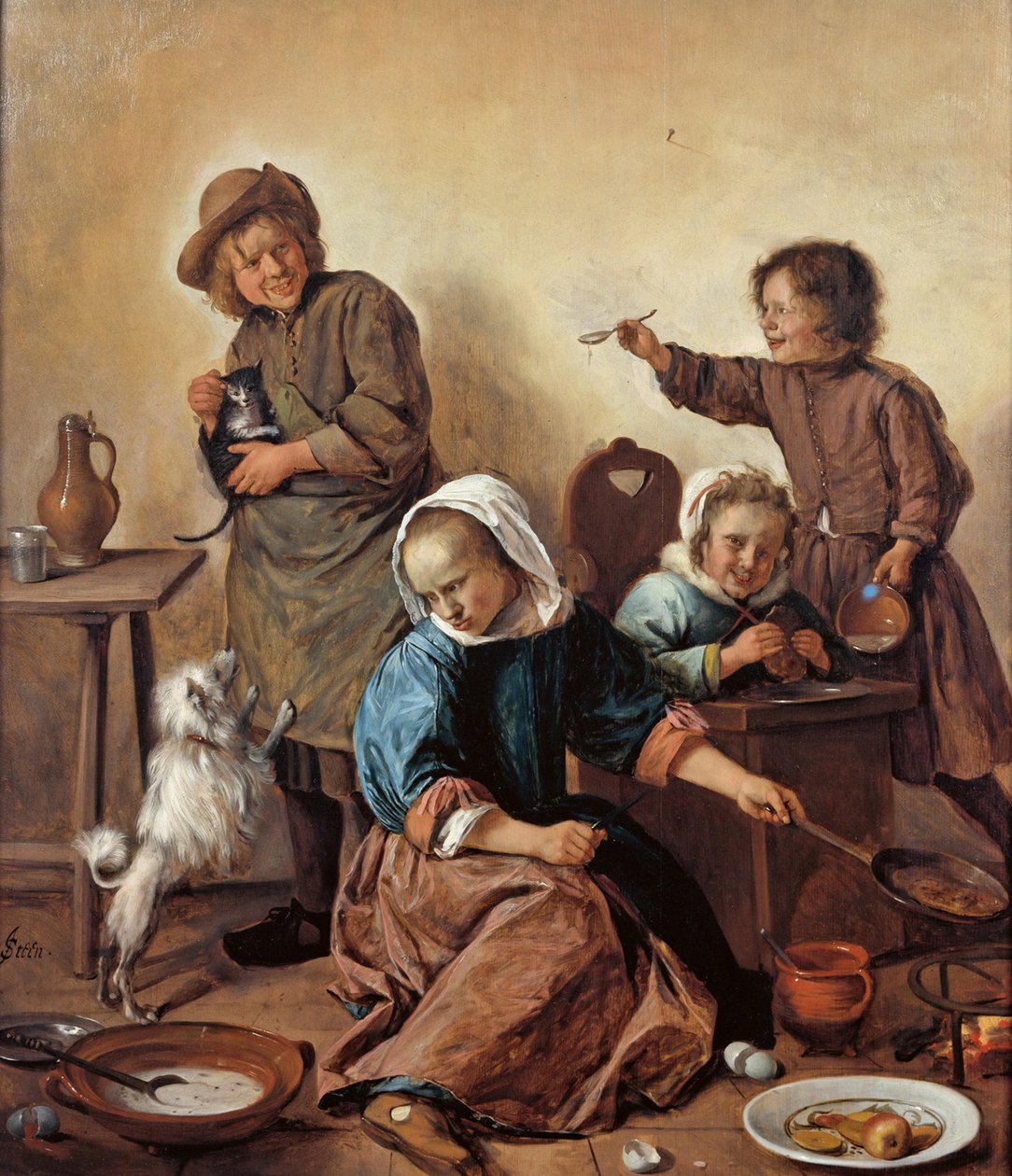 Posiłek dla dzieci, ok. 1665 r. autorstwa Jan Havickszoon Steen