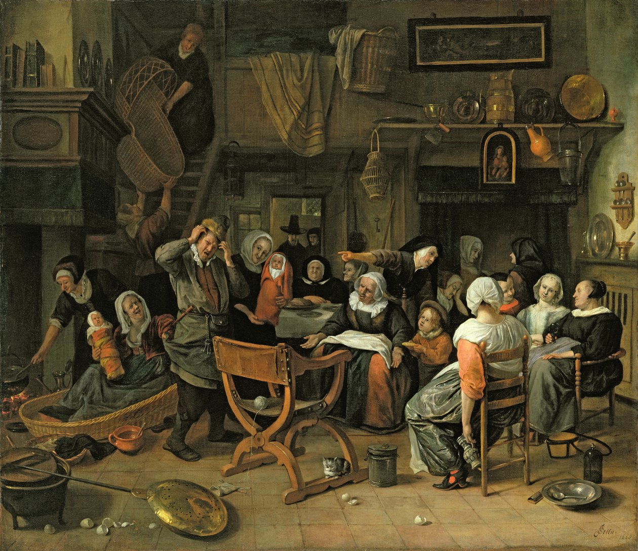 Uczta chrztu, 1668 autorstwa Jan Havickszoon Steen