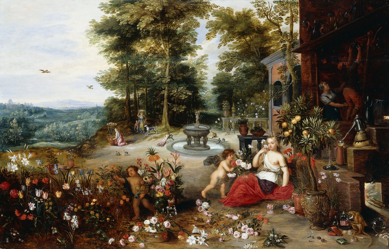 Alegoria zapachu, 1635 autorstwa Jan II Brueghel