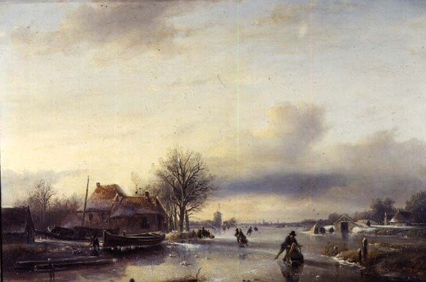 Pejzaż zimowy (panel) autorstwa Jan Jacob Spohler