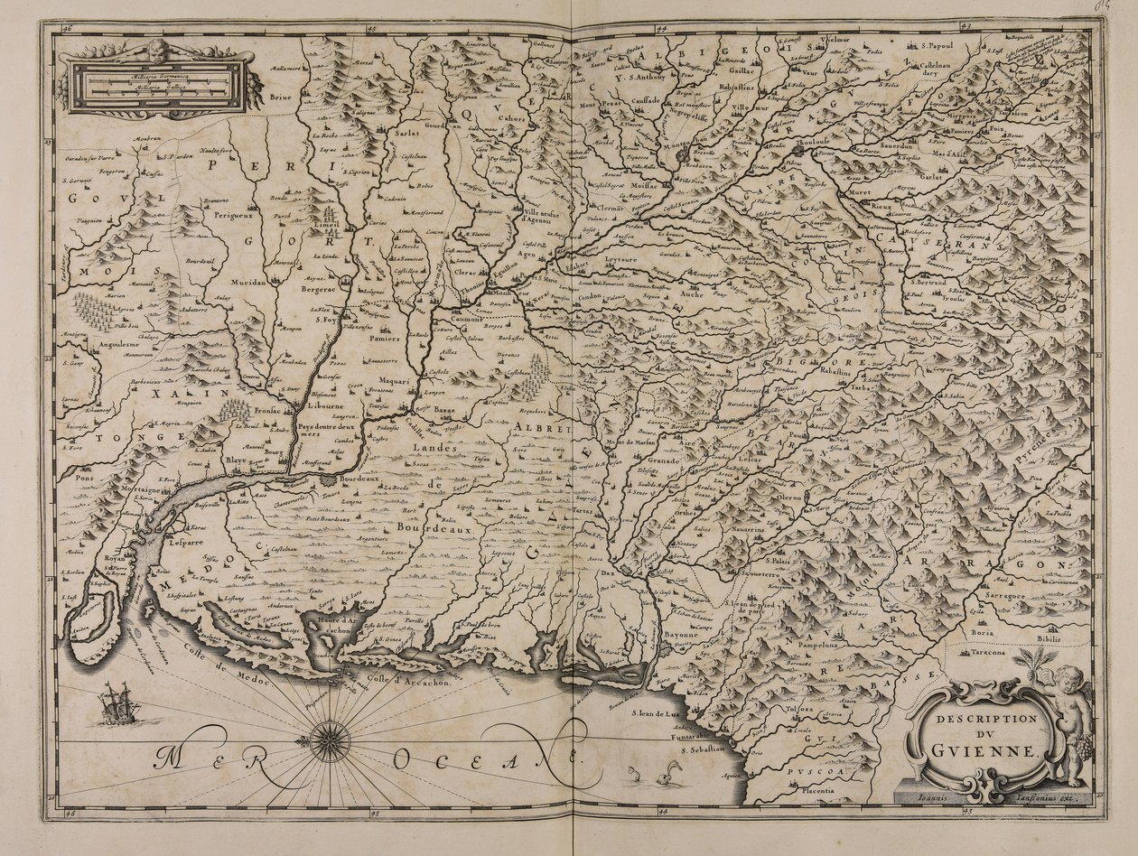 Opis du Guienne autorstwa Jan Janssonius