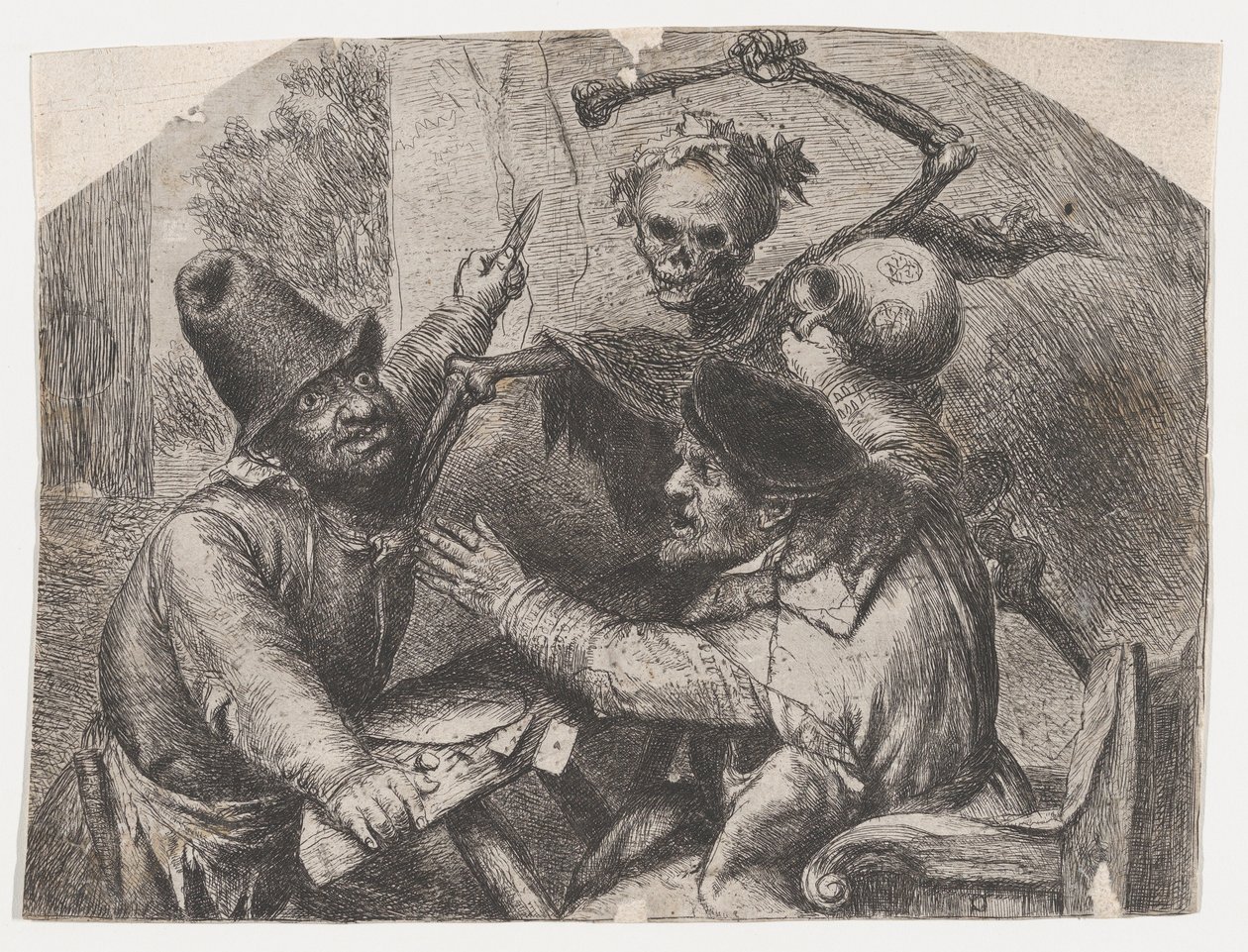 Śmierć i gracze w karty, 1620-74. autorstwa Jan Lievens