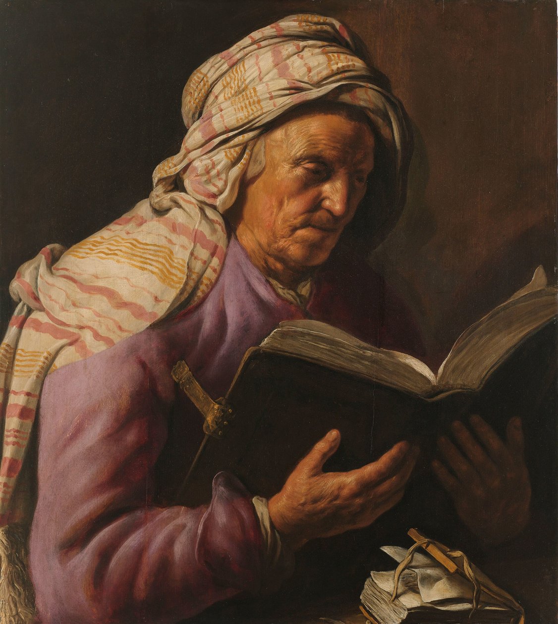 Stara kobieta czytająca autorstwa Jan Lievens