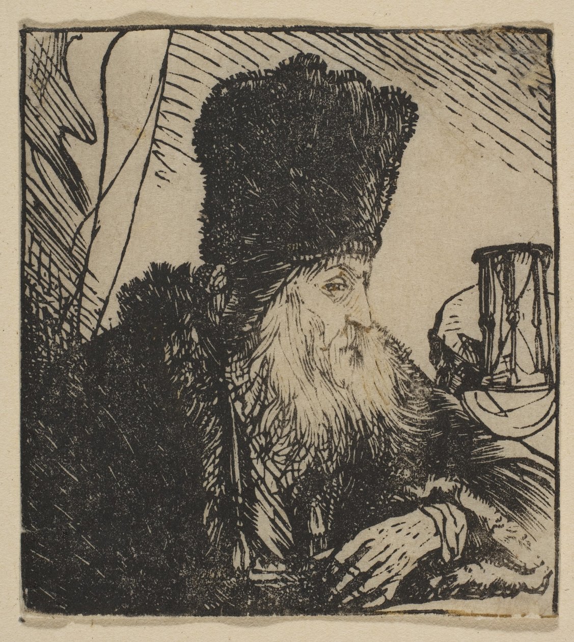 Filozof z klepsydrą, 1620-74. autorstwa Jan Lievens