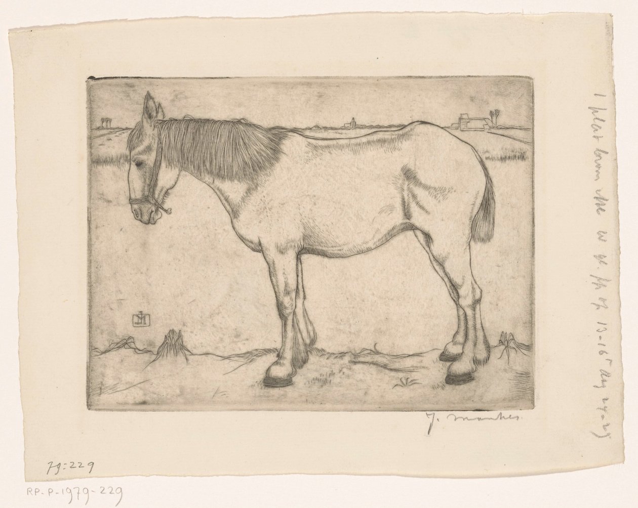 Koń autorstwa Jan Mankes (signed by artist)